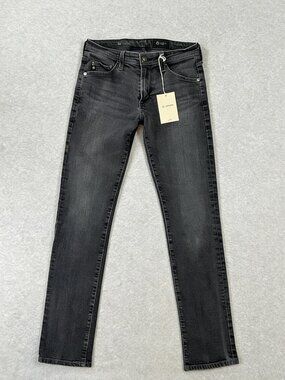 AG Adriano Goldschmied Mens Size 28Wx32L* Tellis Modern Slim Stretch Black Jeans